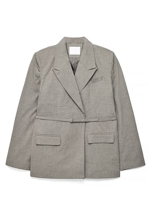 Greige Vanlig blazer med belte