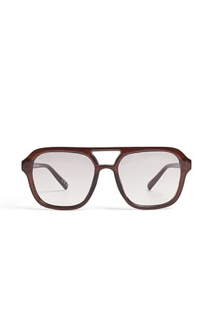 Brown Stora retrosolglasögon