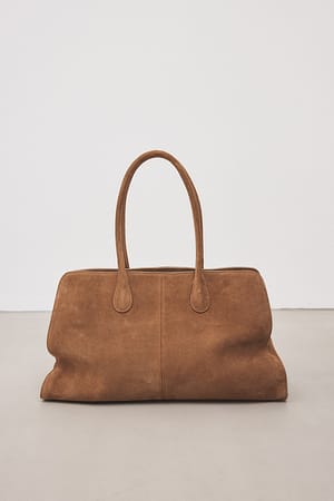 Tan Big Suede Tote Bag