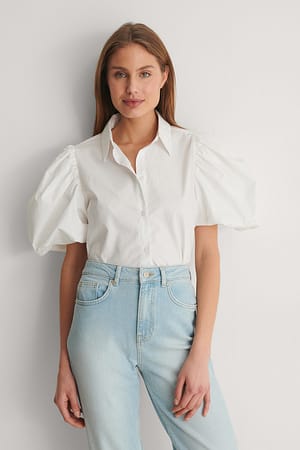 White Puff Sleeve Blouse