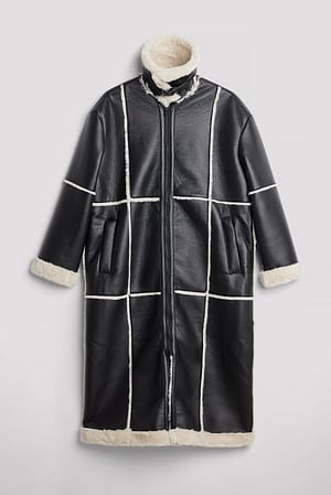 Black Bonded-Jacke aus Kunstpelz