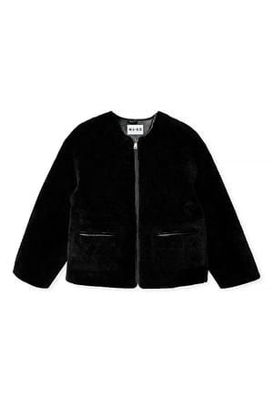 Black Bonded Teddy-Jacke