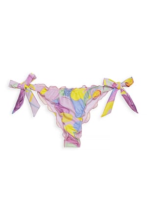 Multi Print Bikini-Höschen mit Schleifendetail