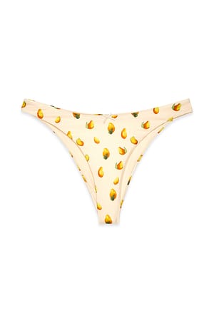 Fruit Print Bikinitrusse med print og sløjfedetalje