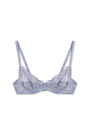Dusty Light blue Bh med bygel och rosettdetalj