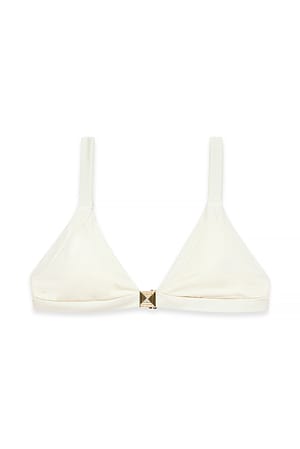 Offwhite Bikinitopp med spennedetaljer