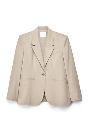 Light Beige Oversized blazer med spännedetalj