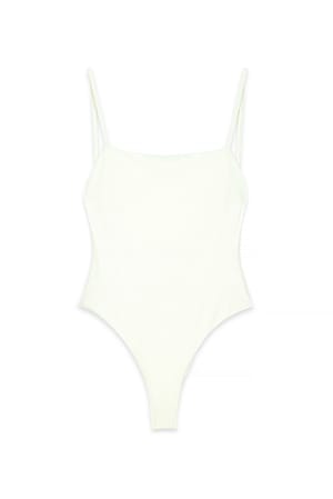 Cream Badpak met gespdetail