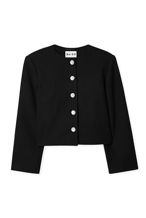 Black Jakke med knappedetaljer