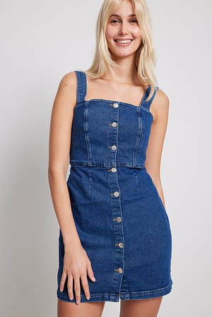 Mid Blue Denim-Minikleid