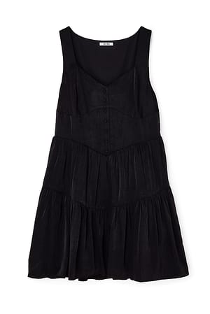 Black Buttoned Mini Dress