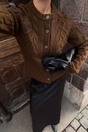 Brown Kabelstrikket cardigan