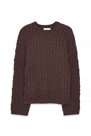 Brown Kabelstrikket sweater