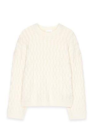 Offwhite Cable-Strickpullover