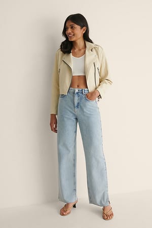 Beige Namaakleer