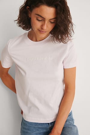 Pink Organic Shrunken Institutional Tee