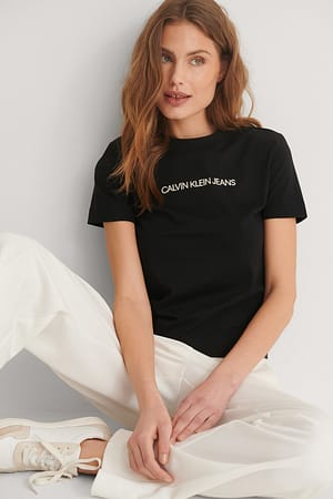 Black Shrunken Institutional Tee