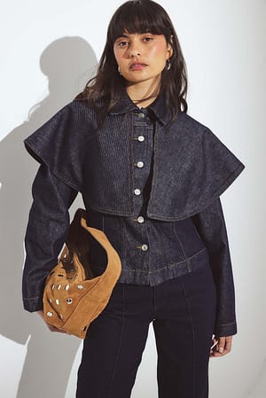 Rinse Wash Cape Detail Denim Jacket