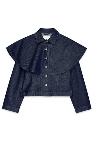 Rinse Wash Cape Detail Denim Jacket