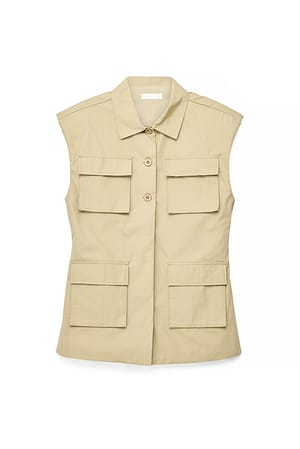 Light Green Cargo Pocket Detail Vest