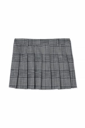 Check Karierter Minirock mit Plissee-Detail