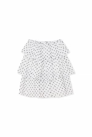 Print Chiffon Layered Strapless Mini Dress