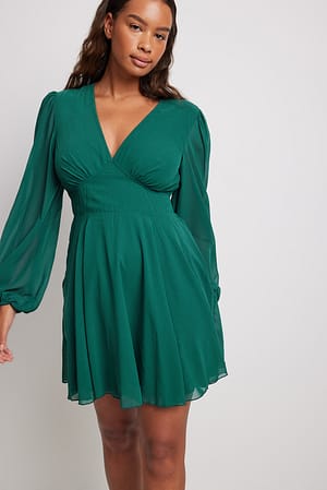 Green Mini-jurk van chiffon