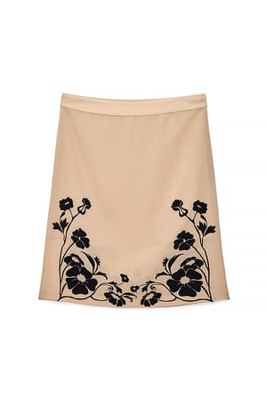 Camel Pennkjol i midilängd i chiffon