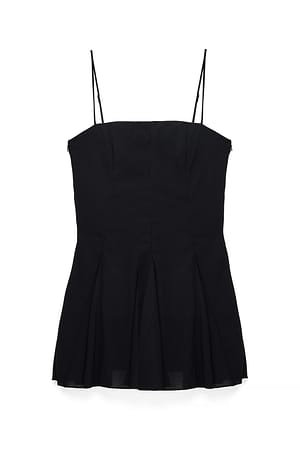 Black Minikjole i chiffon med tørklæde
