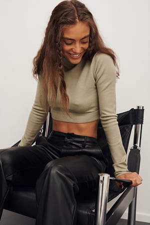 Stone Cropped Polo Top