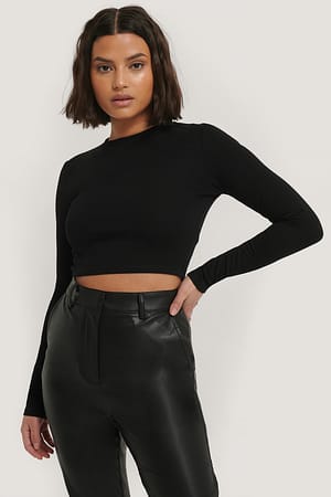 Black Top Met Lange Mouwen