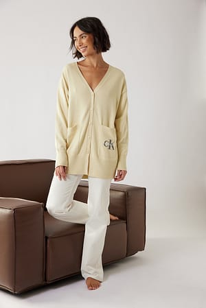 Beige Oversized Cardigan