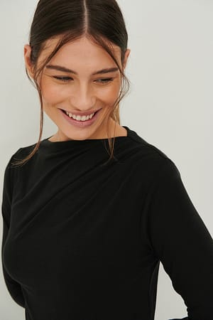 Black Gedrapeerde sweater