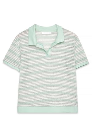 Blue Stripe Kortærmet top med krave