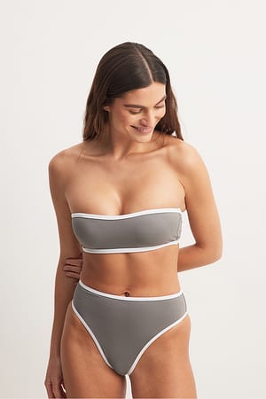 Grey Bikinihöschen mit hohem Beinausschnitt und Kontrastdetail