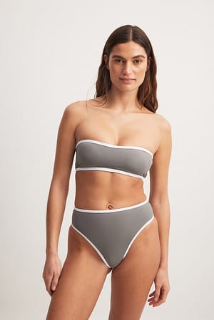 Grey Gepolstertes Bikinioberteil mit Kontrastdetail
