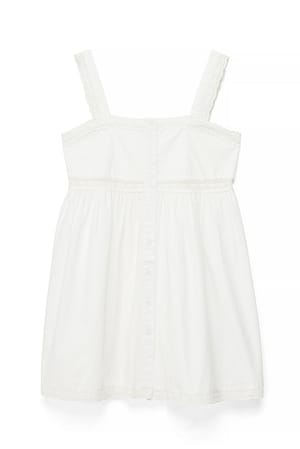 White Minikleid aus Baumwolle mit Spitzeneinsatz