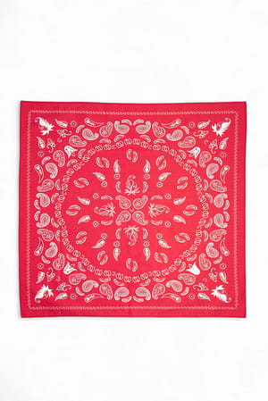 Red Cotton Paisley Scarf