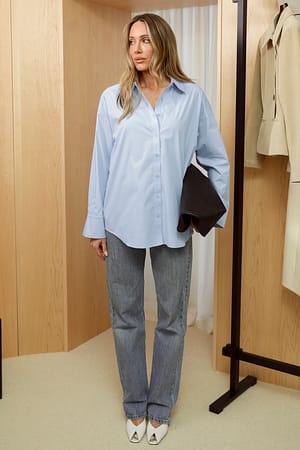 Light Blue Skjorte i bomullsblanding
