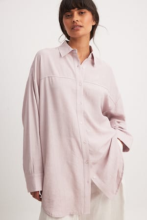Mauve Lang overhemd met kreukeleffect
