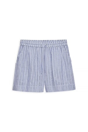 Blue/White Short en maille à taille mi-haute