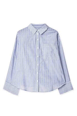 Blue/White Stripe gestreiftes Shirt mit Häkelspitzeneinsatz