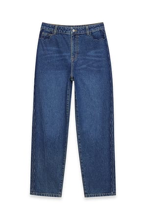 Blue Kort denim med kantdetaljer