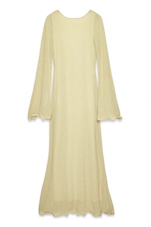 Light Green Plissiertes Kleid mit tiefem Rückenausschnitt