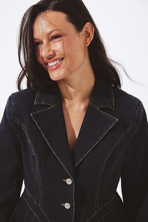 Dark Blue Denim Blazer