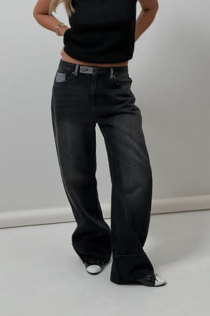Grey Jeans met lage taille