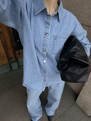 Light Blue Camisa vaquera