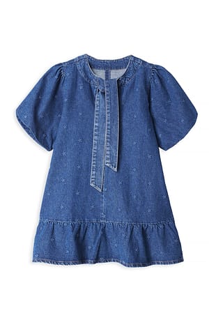 Dark Blue Mini-Jeanskleid mit Schnürung