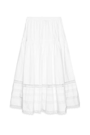 White Detailed Maxi Skirt
