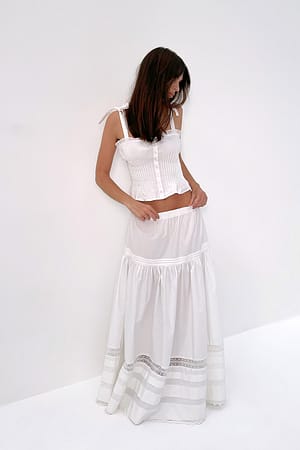White Detailed Maxi Skirt